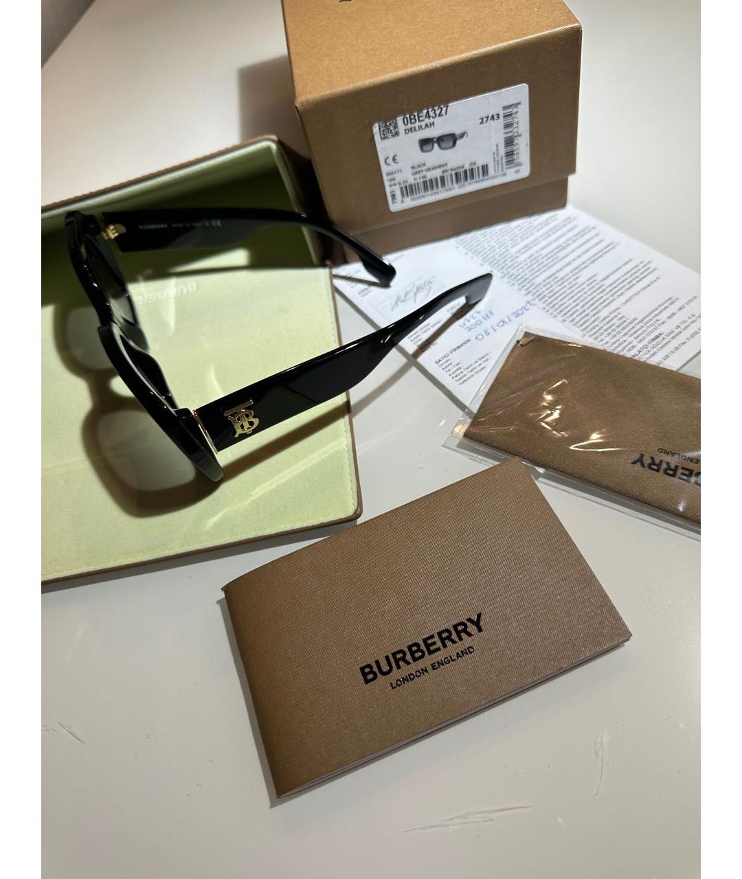 BURBERRY Коричневые пластиковые солнцезащитные очки, фото 3
