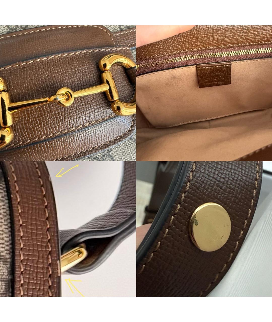 GUCCI Бежевая сумка через плечо из канвы, фото 8