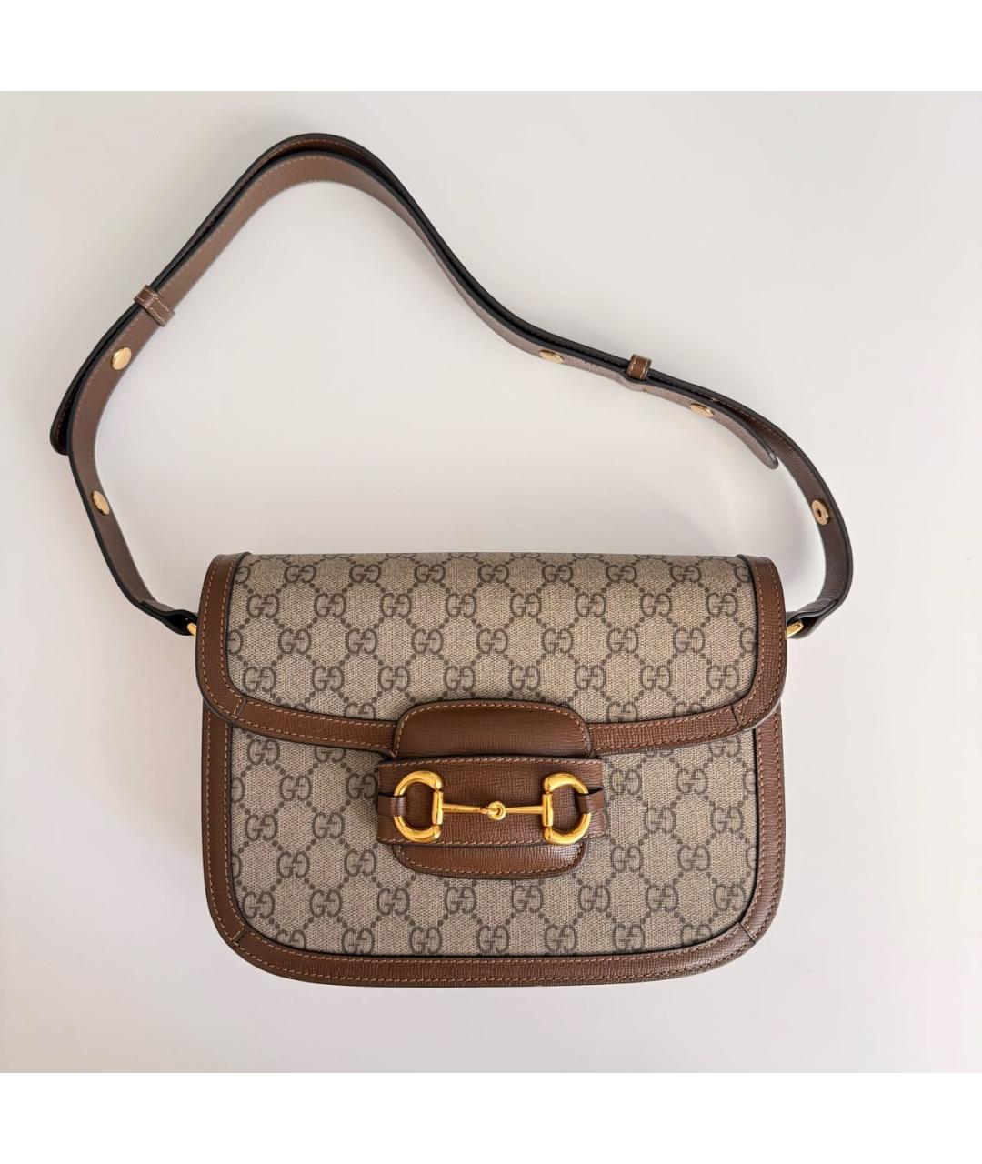GUCCI Бежевая сумка через плечо из канвы, фото 9