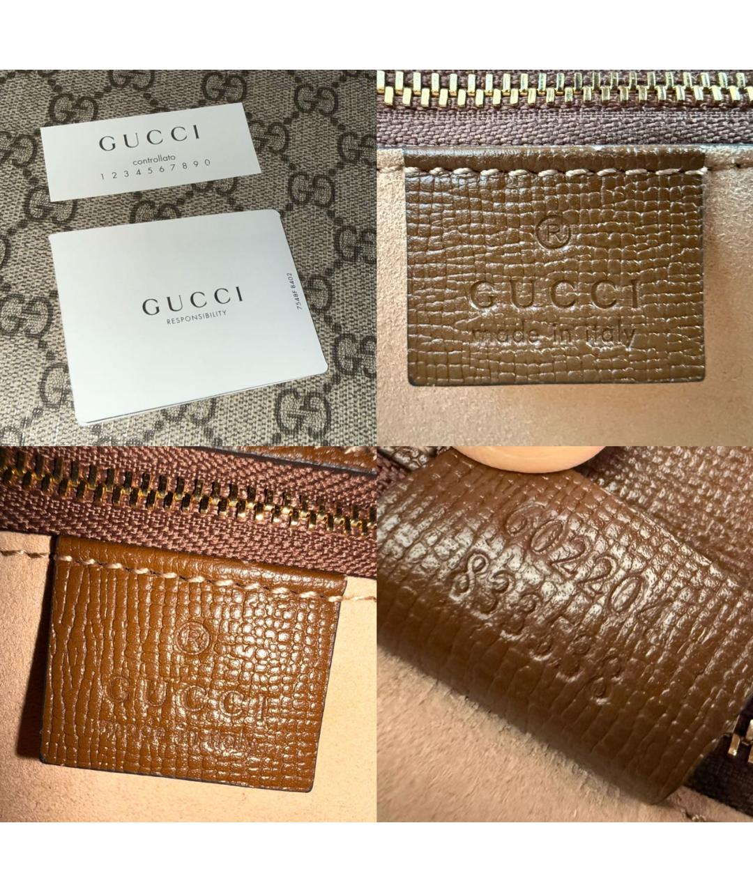 GUCCI Бежевая сумка через плечо из канвы, фото 7