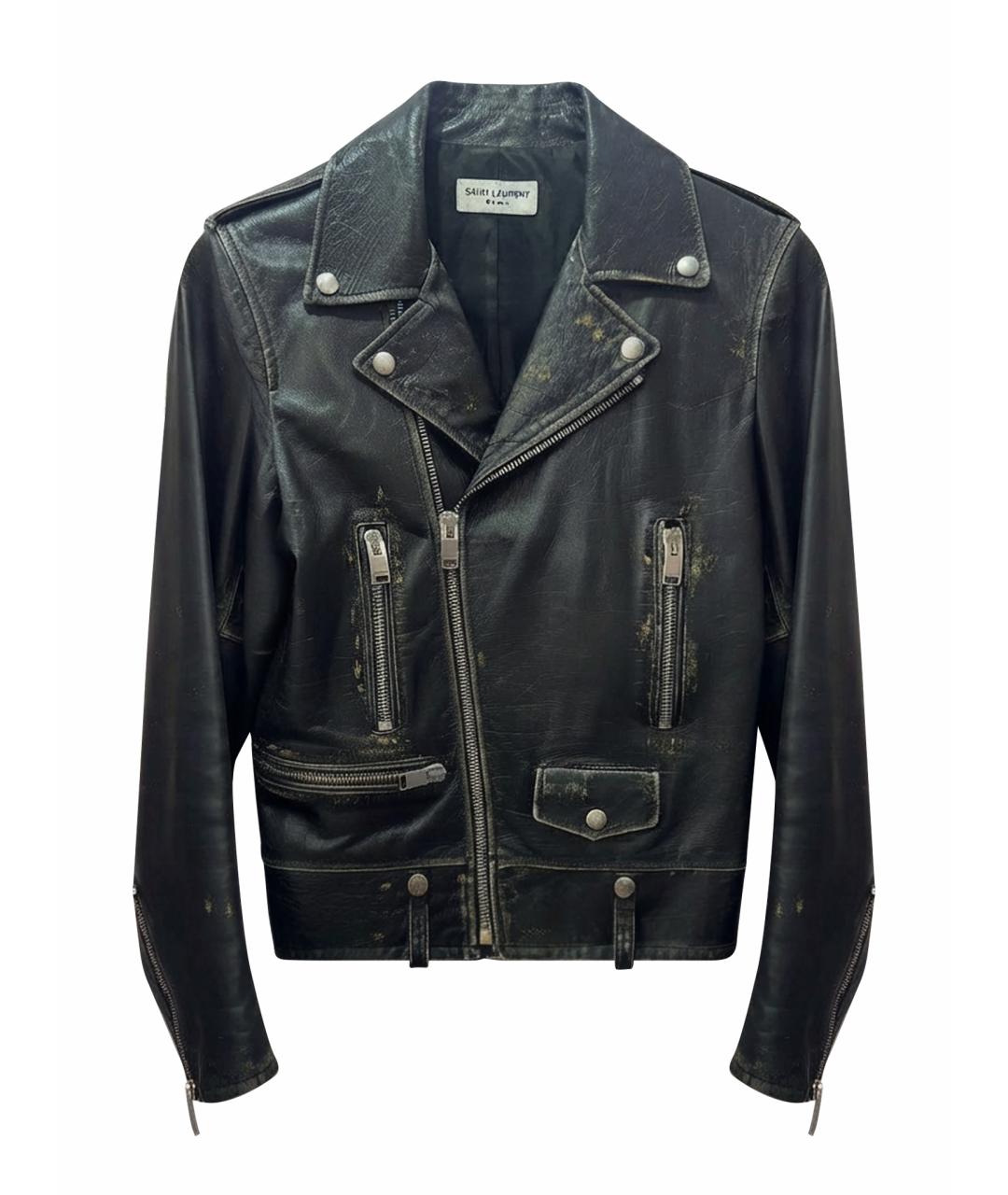 SAINT LAURENT Черная кожаная куртка, фото 1