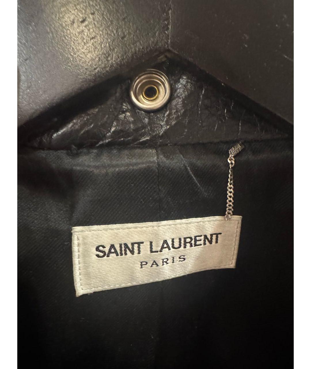 SAINT LAURENT Черная кожаная куртка, фото 3