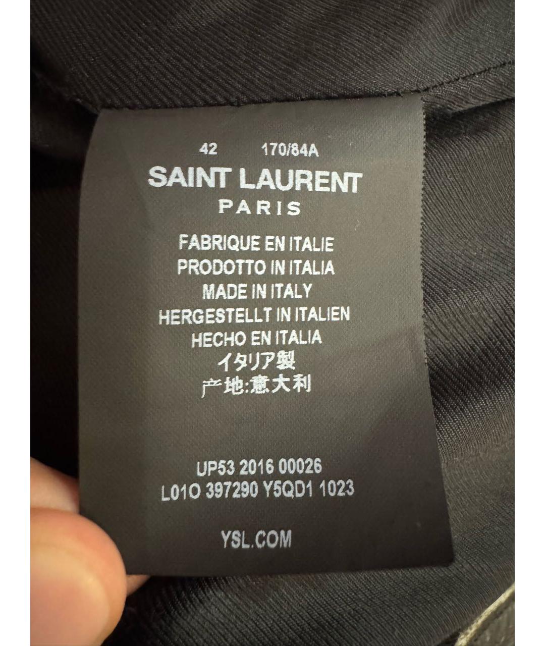 SAINT LAURENT Черная кожаная куртка, фото 4