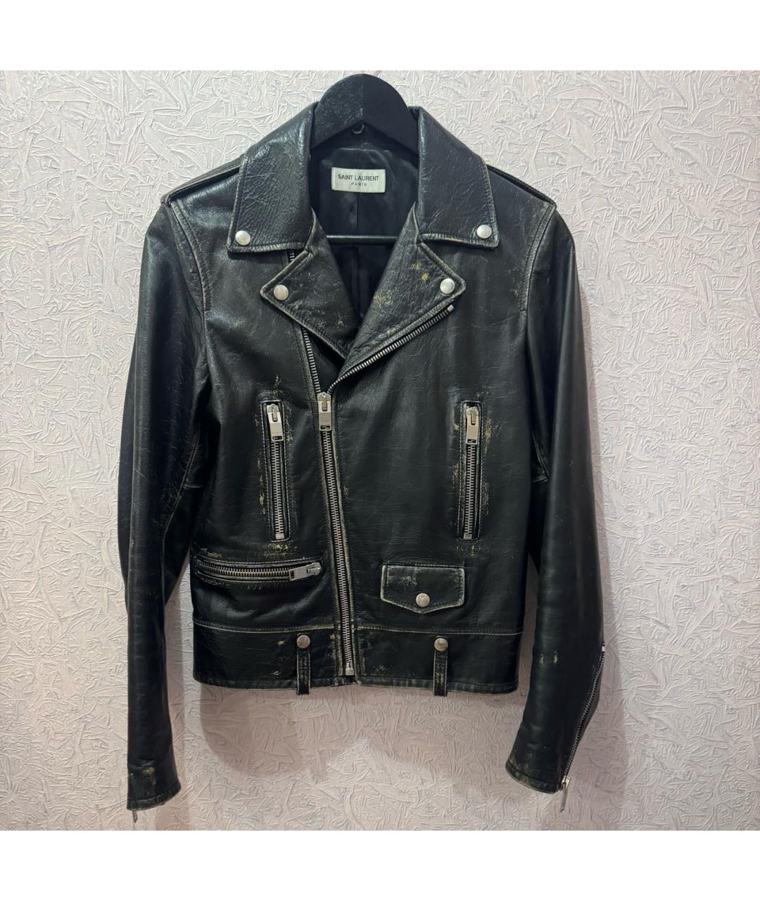 SAINT LAURENT Черная кожаная куртка, фото 5