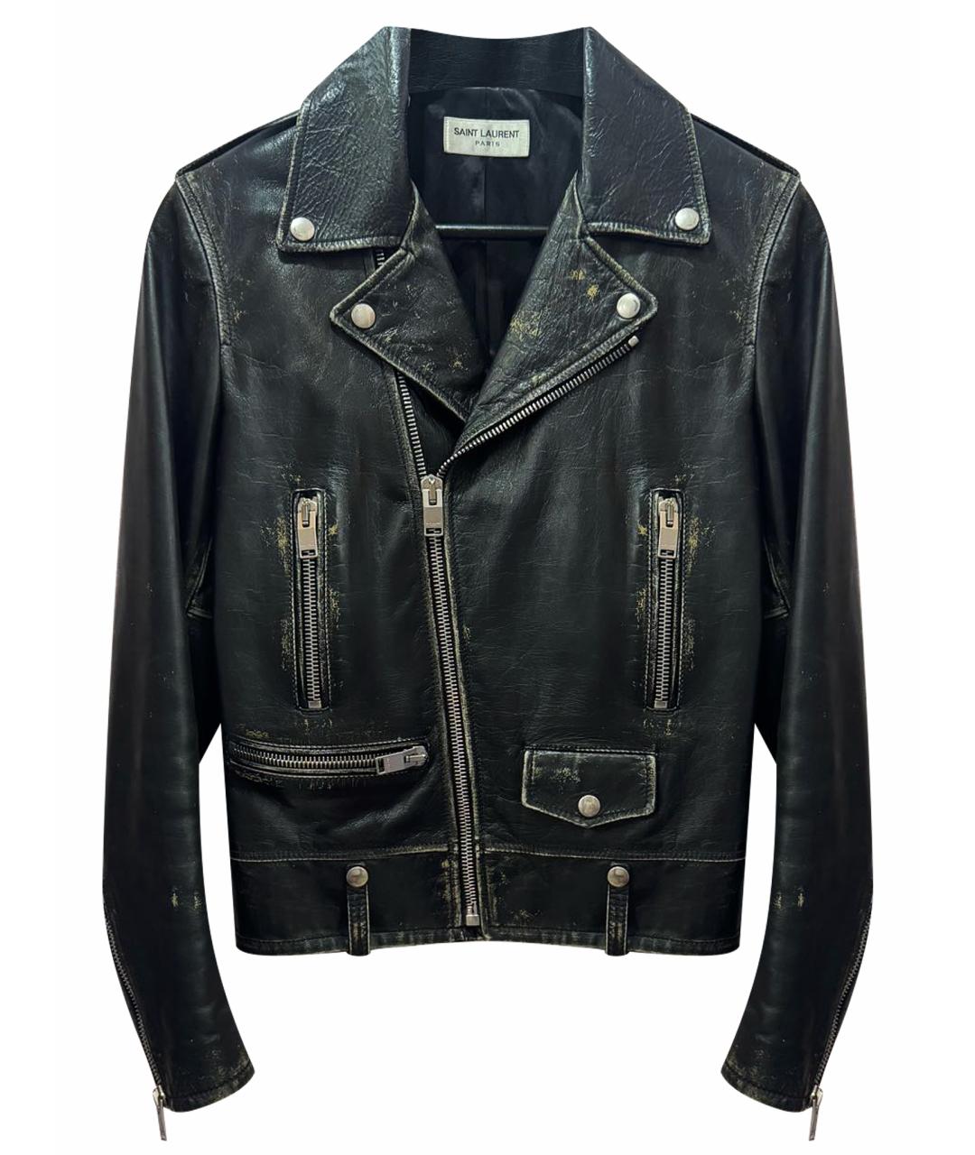 SAINT LAURENT Черная кожаная куртка, фото 1