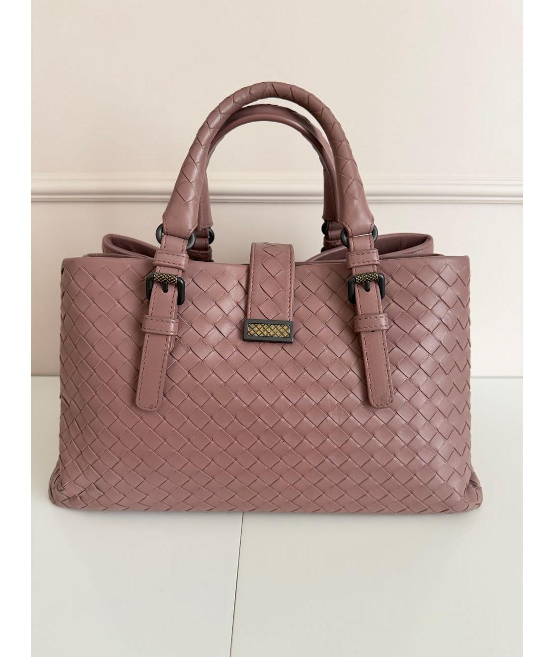 BOTTEGA VENETA Розовая кожаная сумка с короткими ручками, фото 2