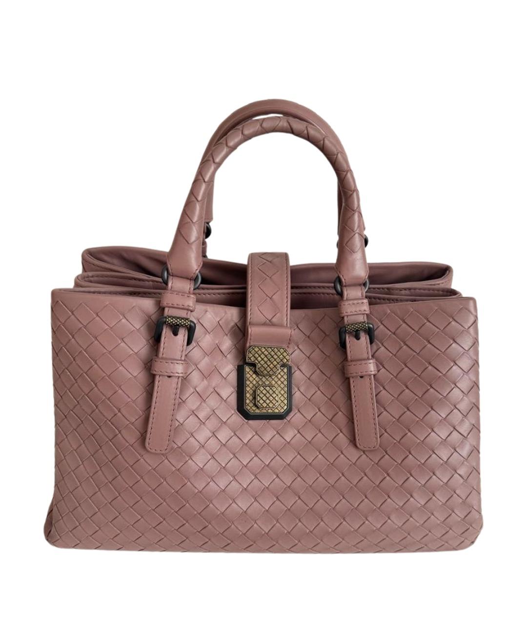 BOTTEGA VENETA Розовая кожаная сумка с короткими ручками, фото 1