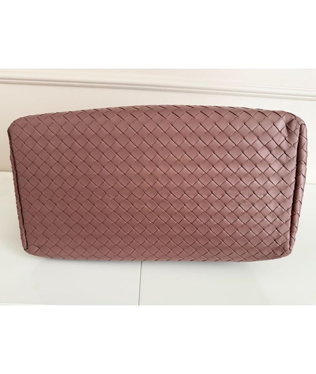 BOTTEGA VENETA Розовая кожаная сумка с короткими ручками, фото 6