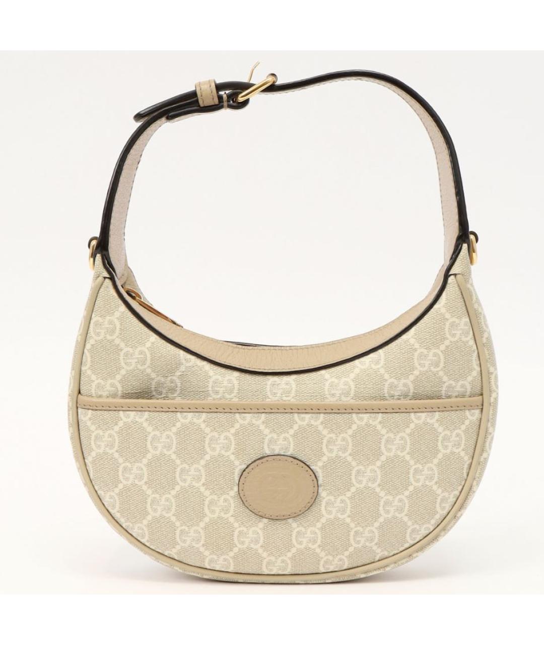 GUCCI Бежевая сумка через плечо из канвы, фото 2