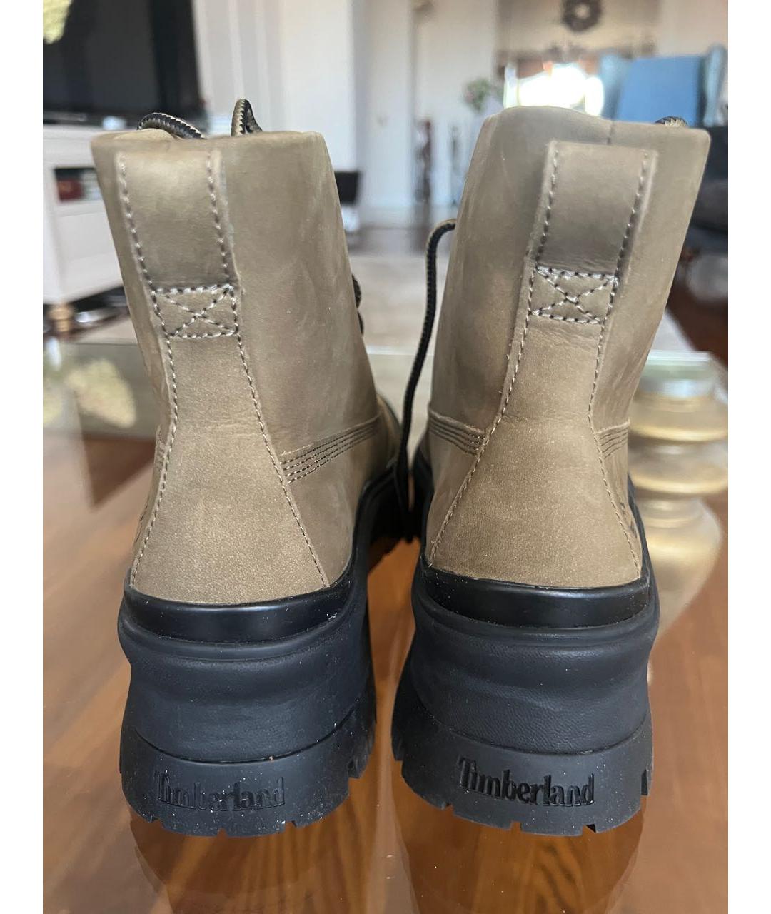 TIMBERLAND Хаки кожаные ботинки, фото 4