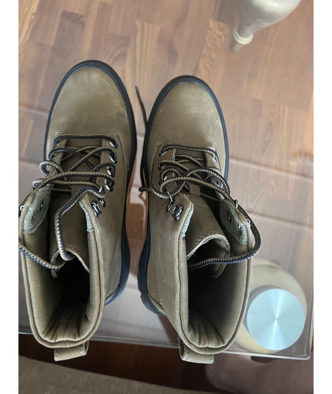 TIMBERLAND Хаки кожаные ботинки, фото 3