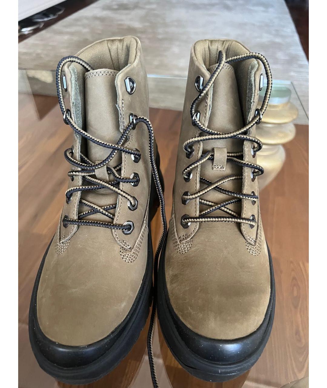 TIMBERLAND Хаки кожаные ботинки, фото 2