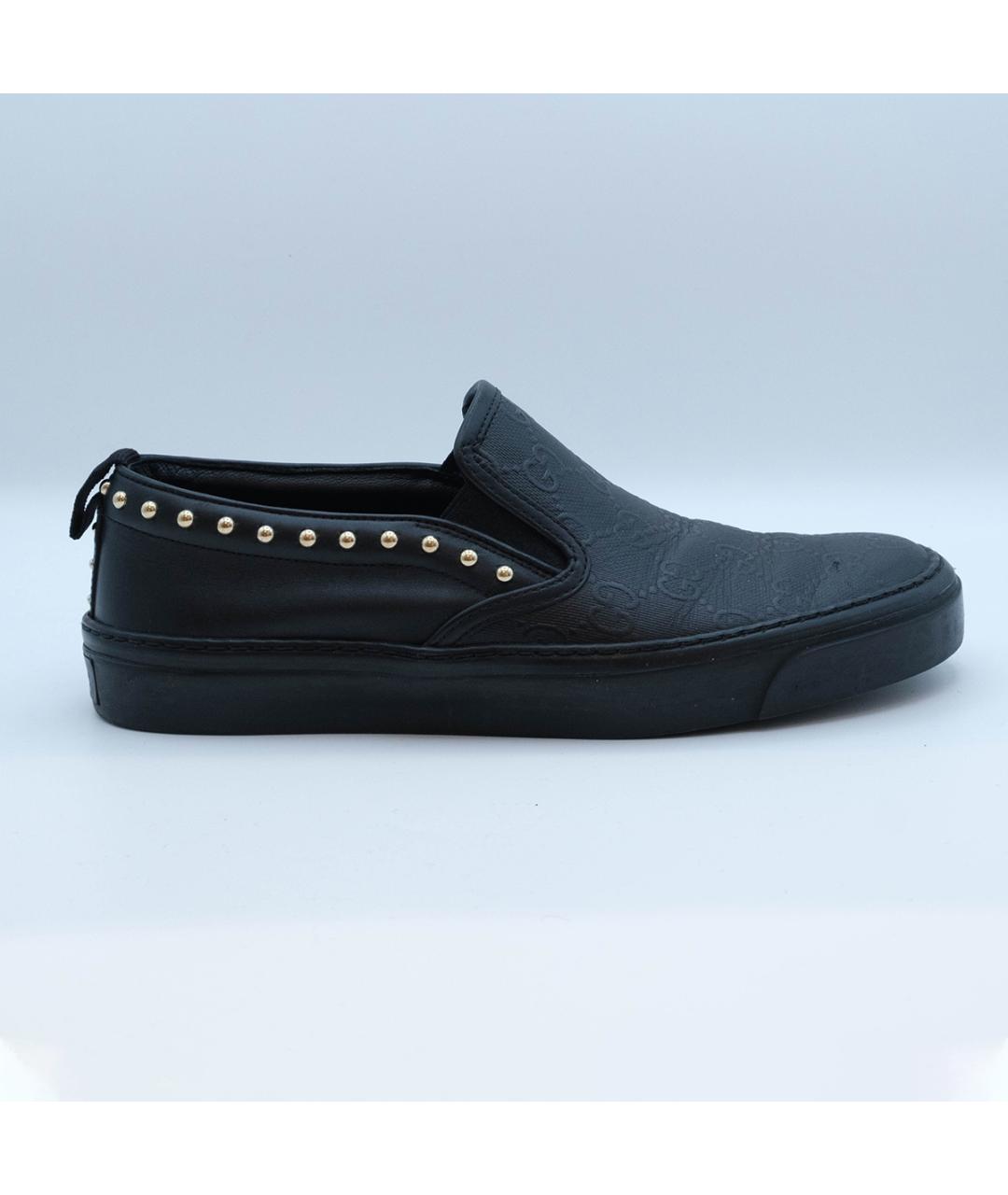 GUCCI Черные кожаные слипоны, фото 2