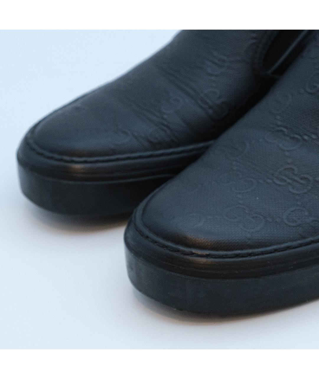 GUCCI Черные кожаные слипоны, фото 4