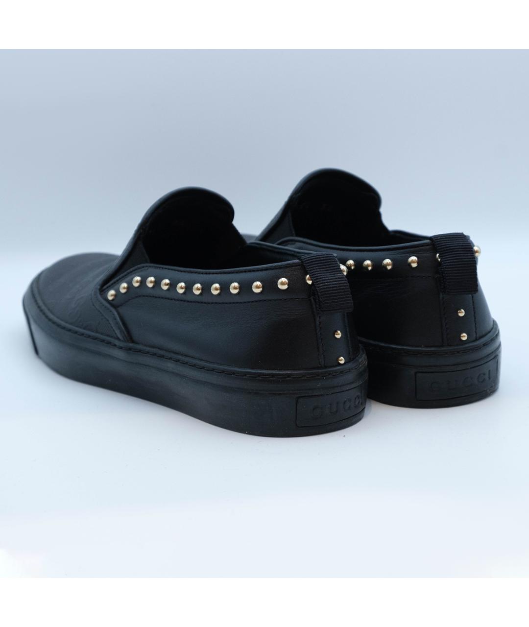 GUCCI Черные кожаные слипоны, фото 6