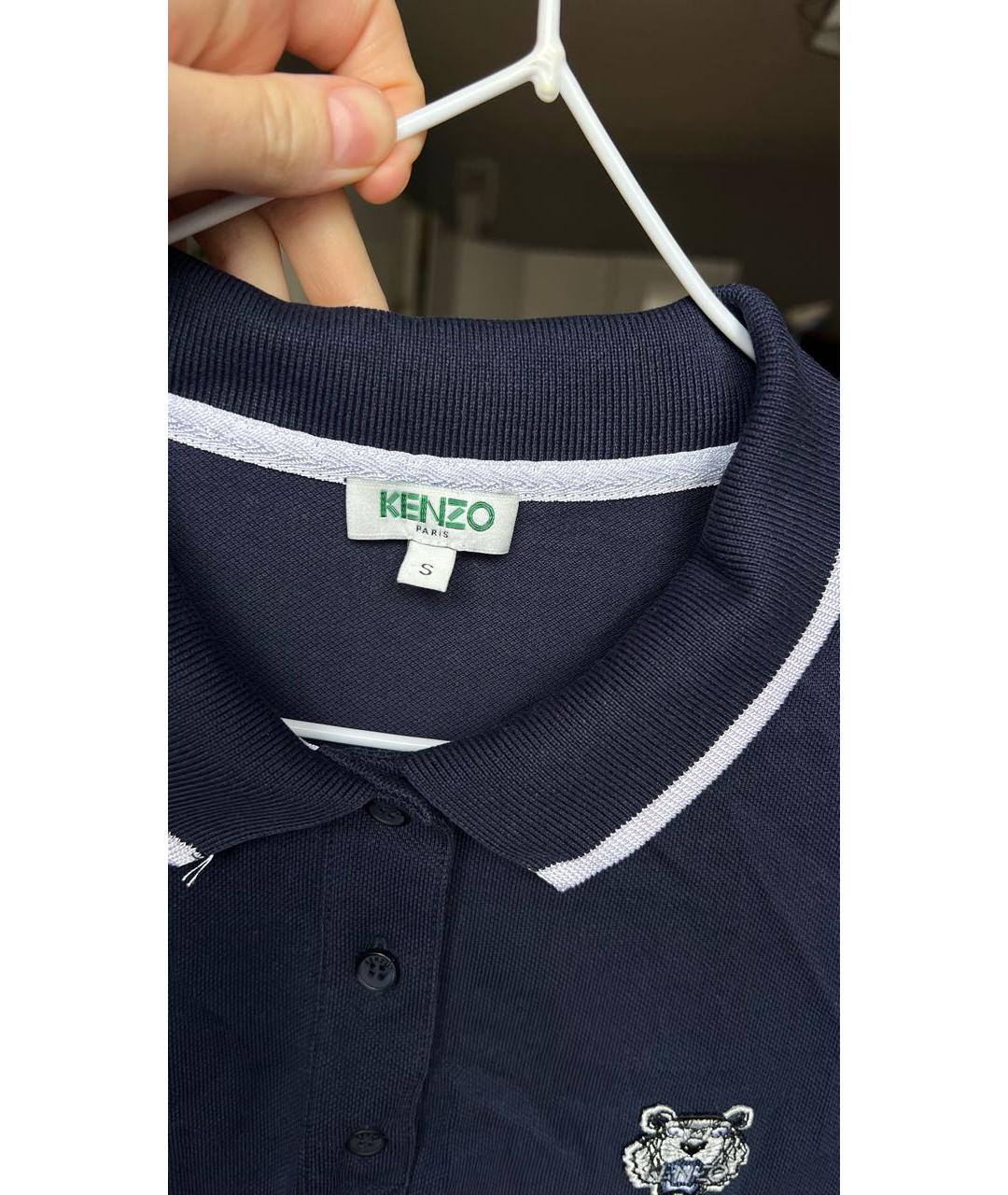 KENZO Темно-синее хлопковое повседневное платье, фото 3