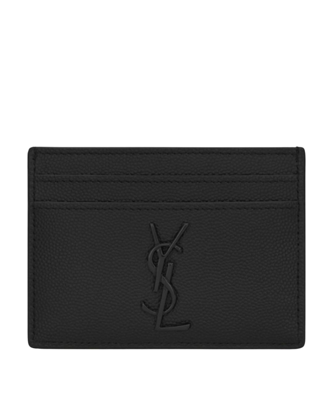 SAINT LAURENT Черный кожаный кардхолдер, фото 5