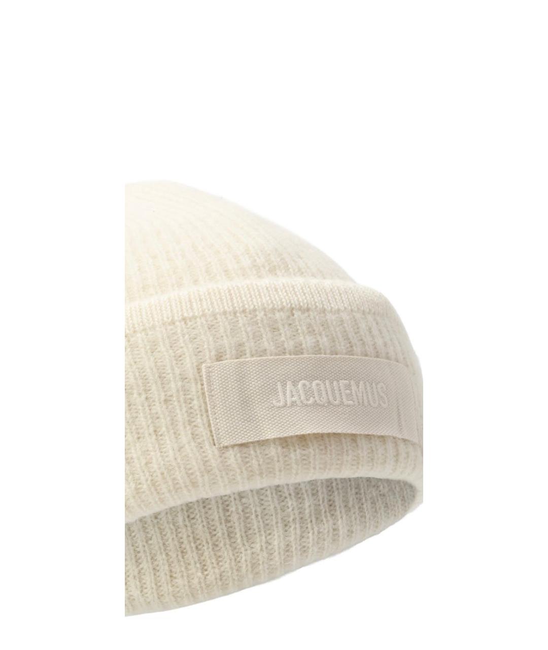 JACQUEMUS Бежевая шерстяная шапка, фото 4