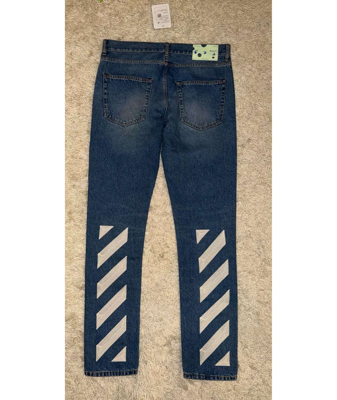 OFF-WHITE Синие хлопковые джинсы, фото 2