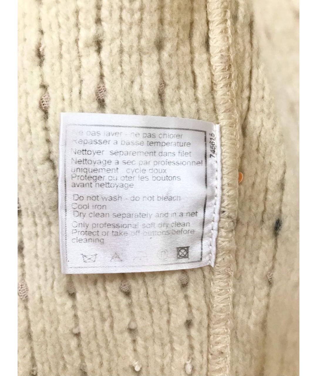 CHANEL PRE-OWNED Белый шерстяной жакет/пиджак, фото 6