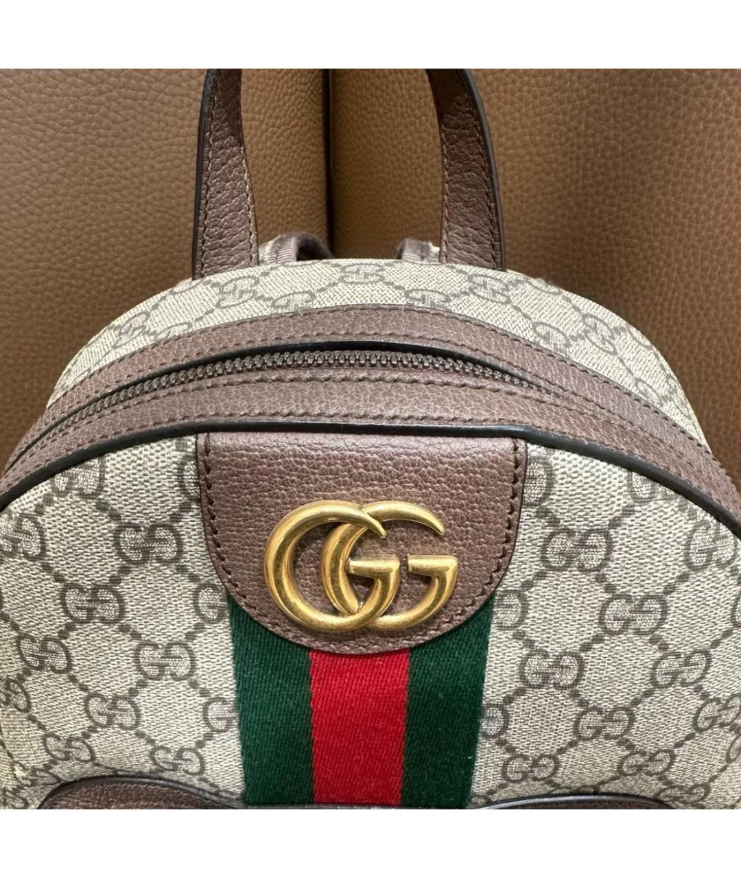 GUCCI Бежевый тканевый рюкзак, фото 3