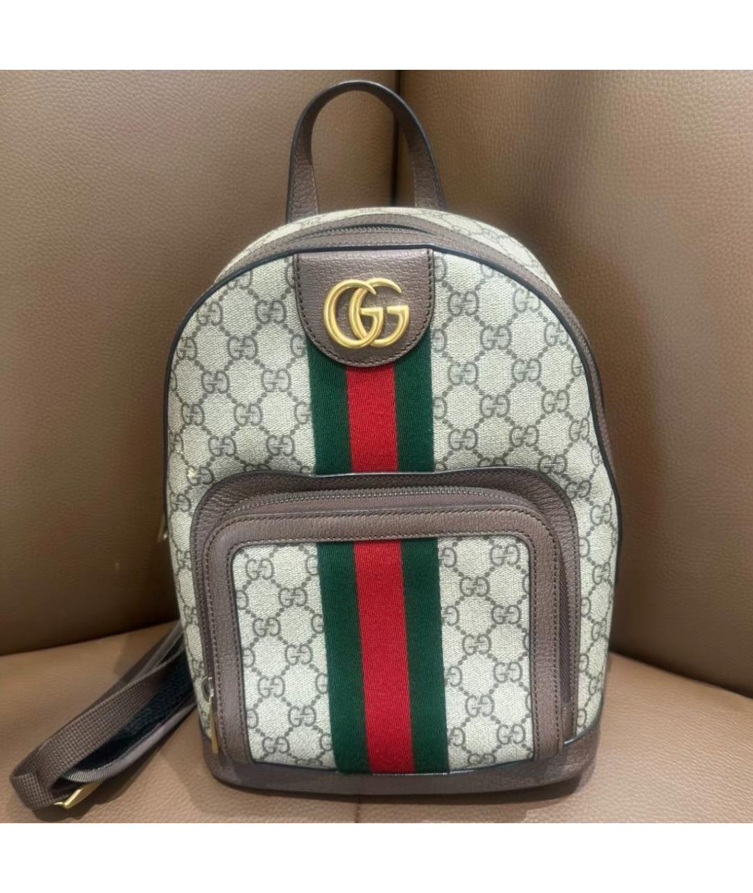 GUCCI Бежевый тканевый рюкзак, фото 2