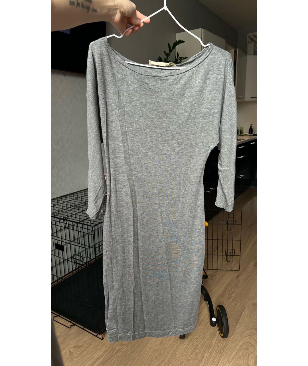 ALICE+OLIVIA Серое хлопковое повседневное платье, фото 8