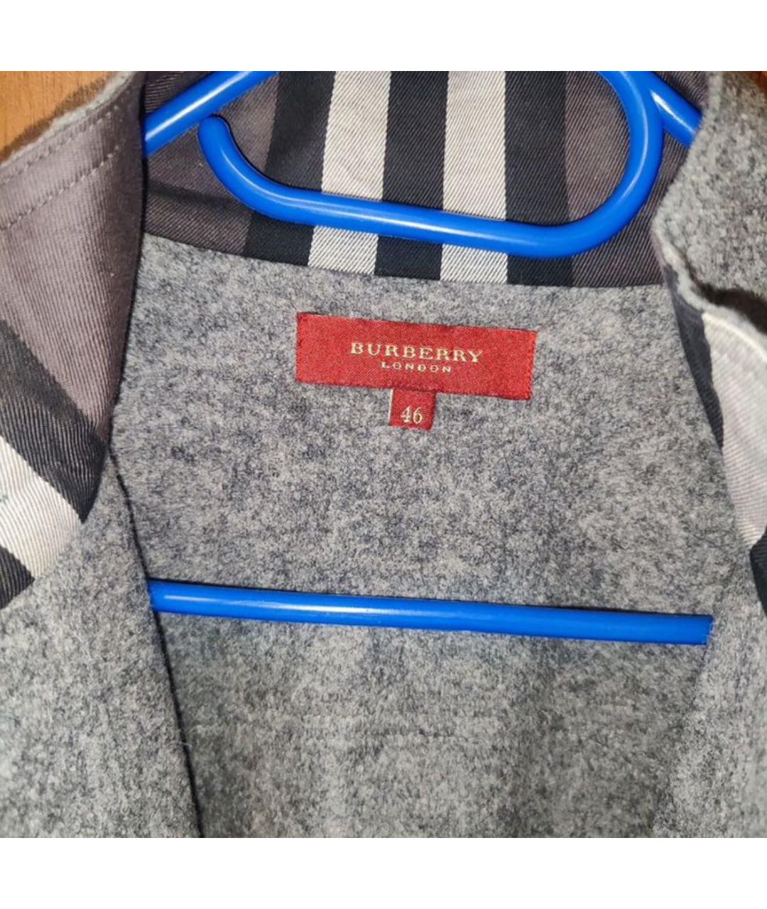 BURBERRY Антрацитовая шерстяная куртка, фото 3