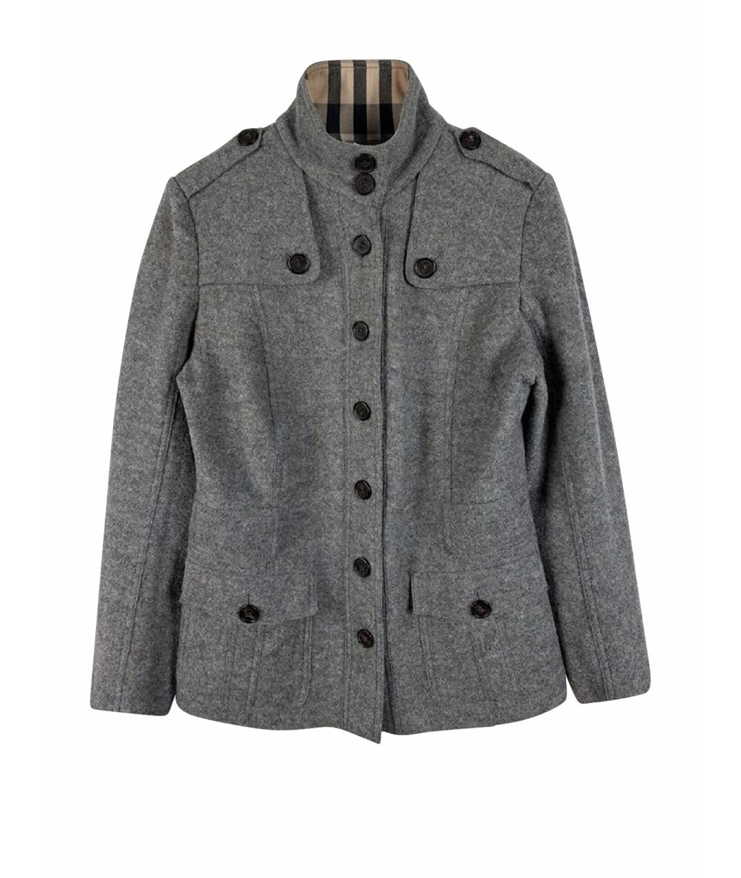 BURBERRY Антрацитовая шерстяная куртка, фото 1