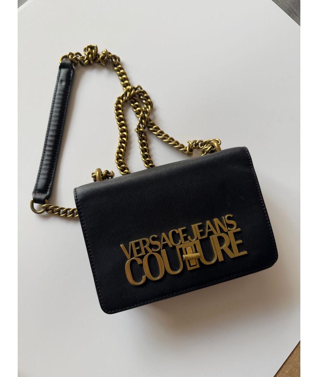 VERSACE JEANS COUTURE Черная сумка с короткими ручками из искусственной кожи, фото 5