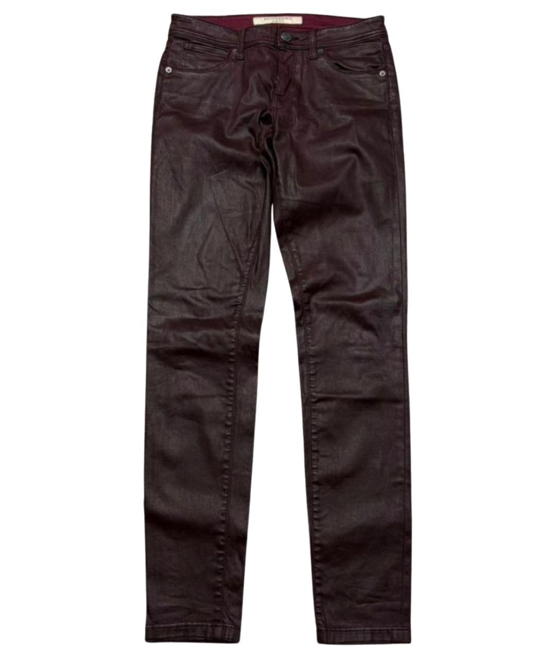 BURBERRY Бордовые хлопко-эластановые джинсы слим, фото 1