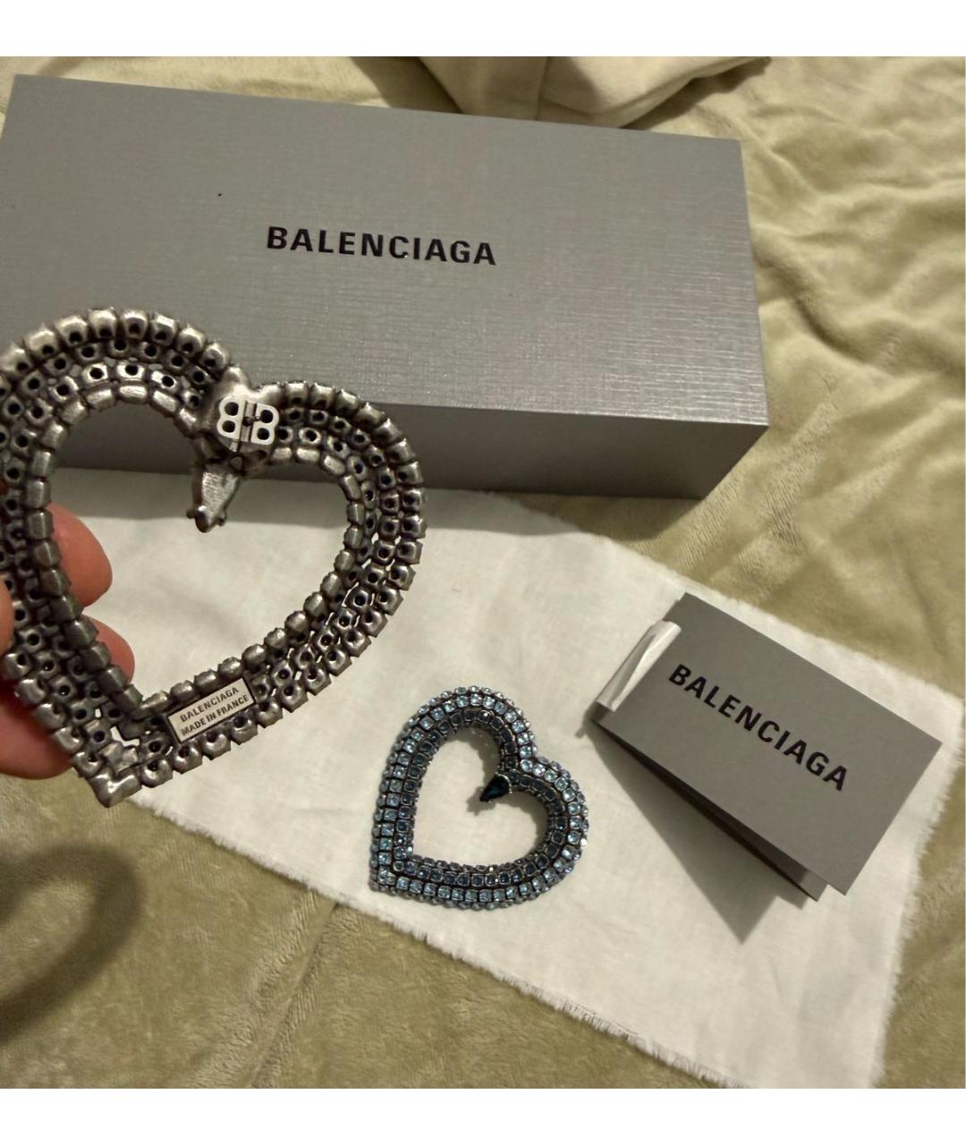 BALENCIAGA Голубые металлические серьги, фото 2