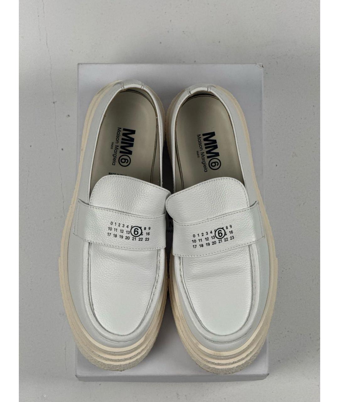MM6 MAISON MARGIELA Белые кожаные лоферы, фото 3