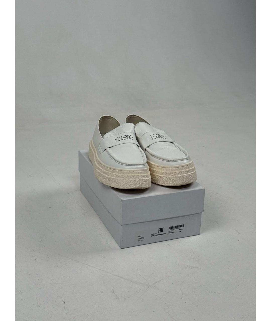 MM6 MAISON MARGIELA Белые кожаные лоферы, фото 2