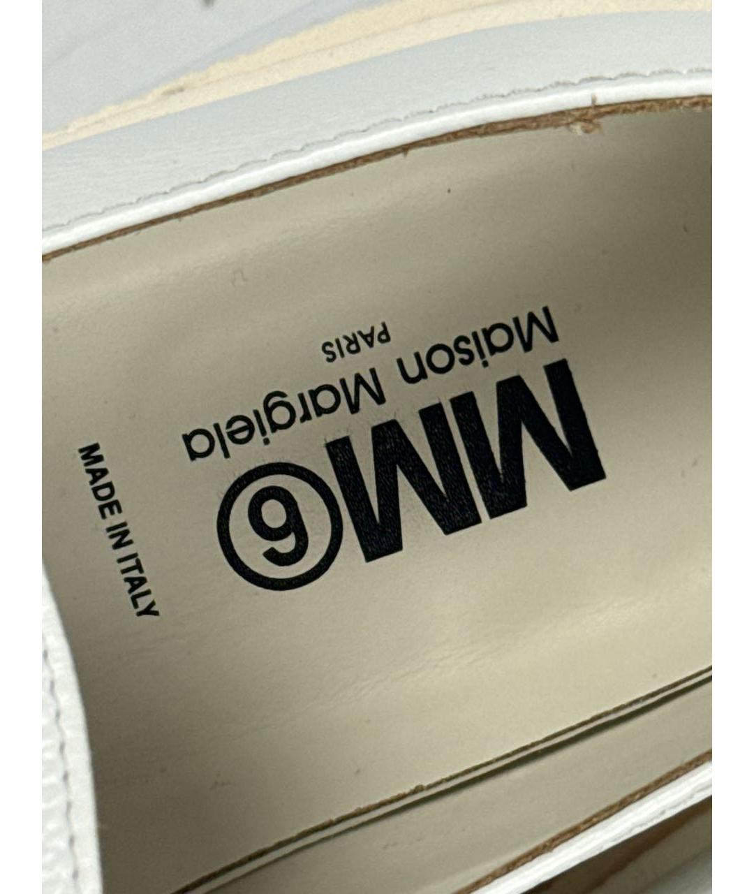 MM6 MAISON MARGIELA Белые кожаные лоферы, фото 6