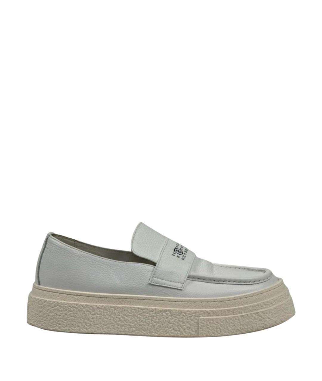 MM6 MAISON MARGIELA Белые кожаные лоферы, фото 1