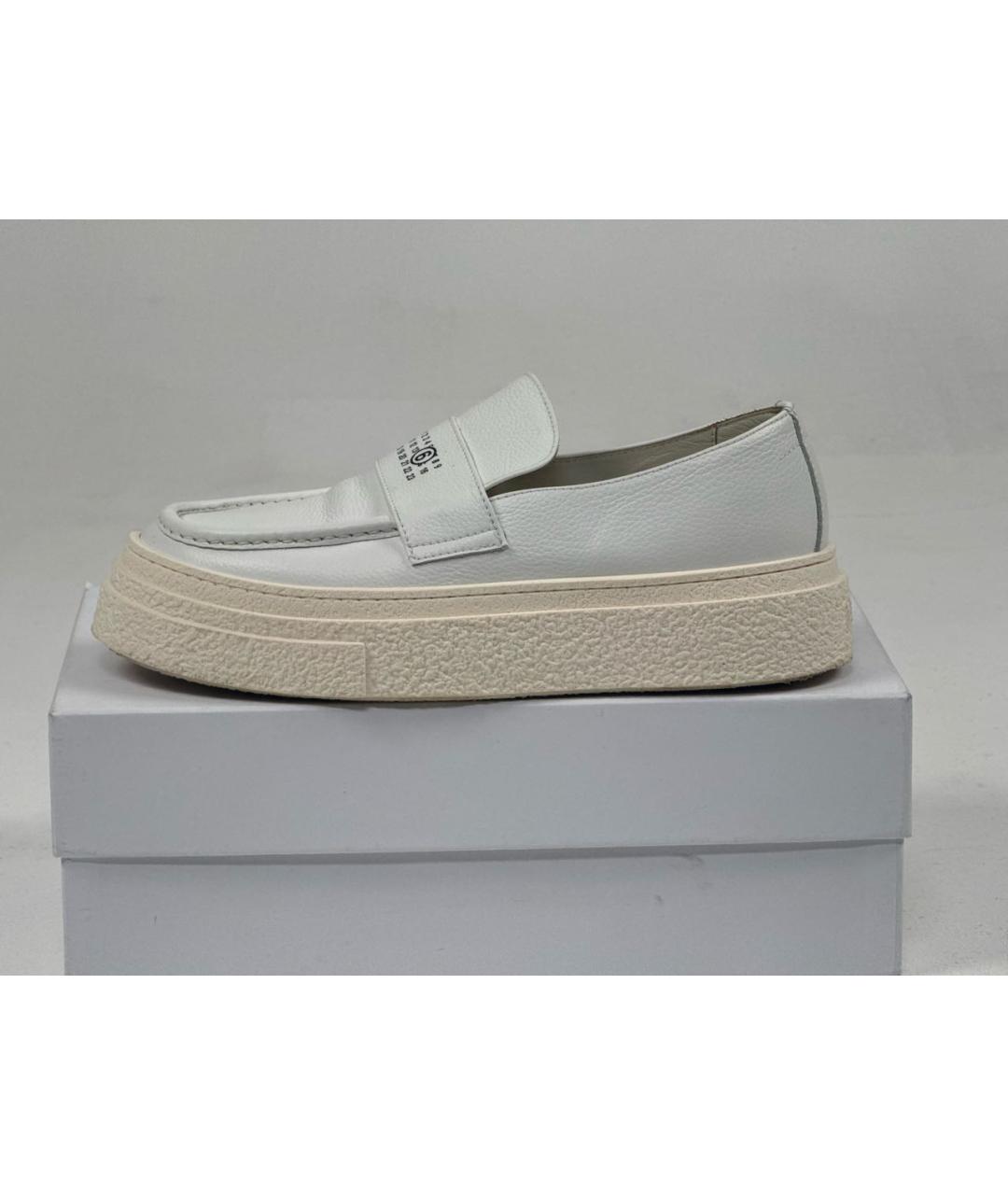 MM6 MAISON MARGIELA Белые кожаные лоферы, фото 7
