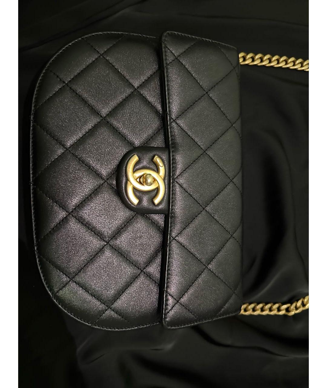 CHANEL Черная кожаная сумка через плечо, фото 8