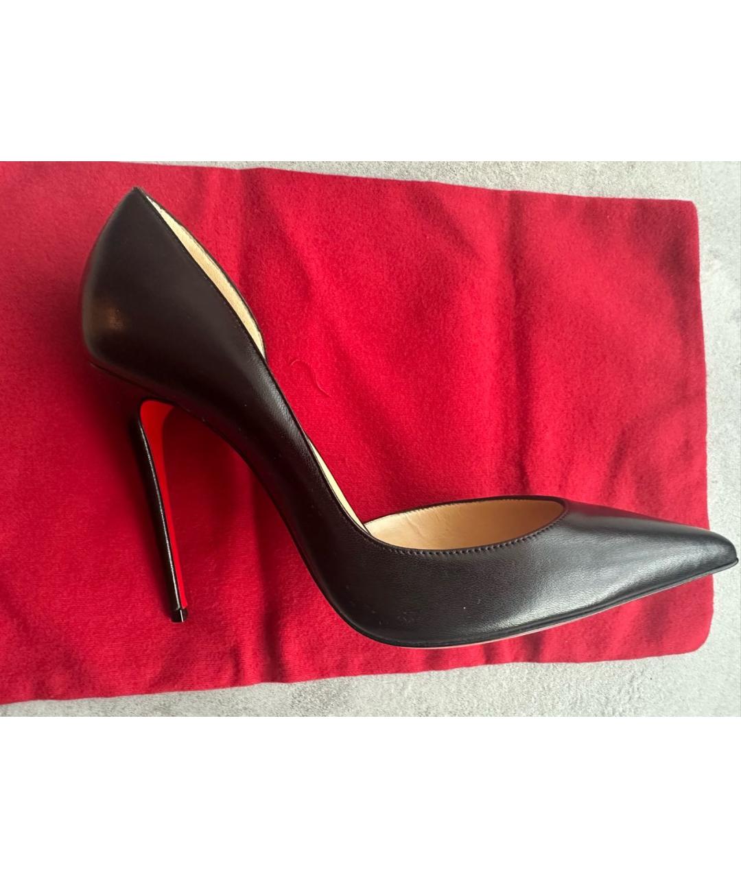 CHRISTIAN LOUBOUTIN Черные кожаные туфли, фото 6