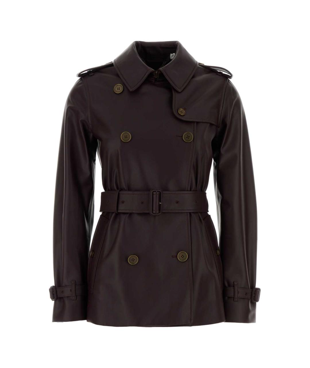 BURBERRY Бордовая кожаная куртка, фото 1