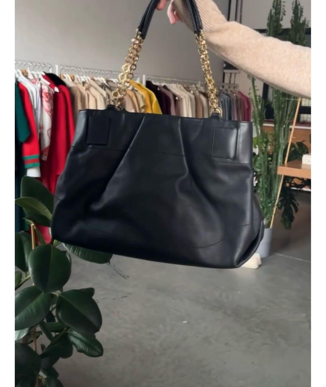 FERRAGAMO Черная кожаная сумка тоут, фото 3