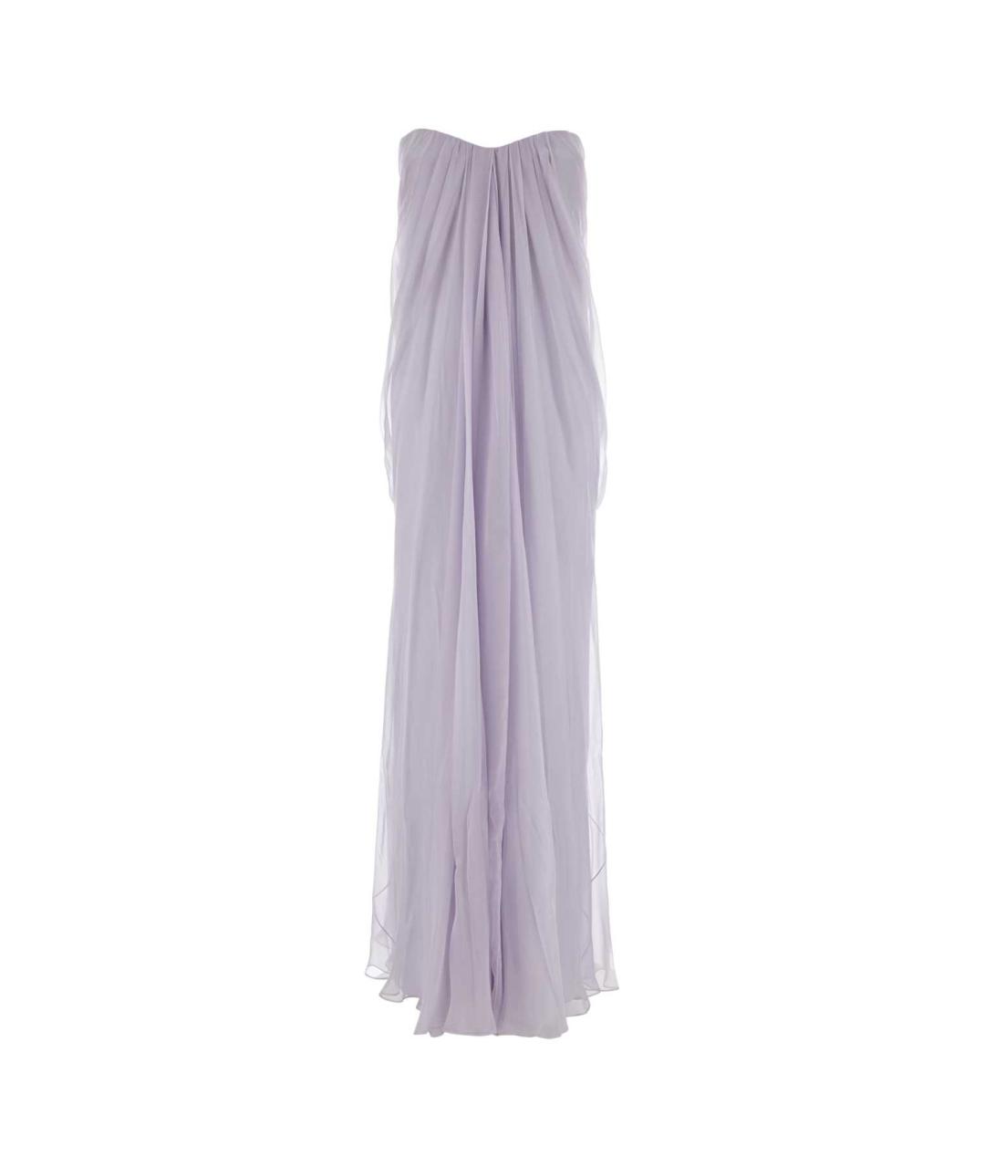 ALEXANDER MCQUEEN Фиолетовое шелковое платье, фото 1
