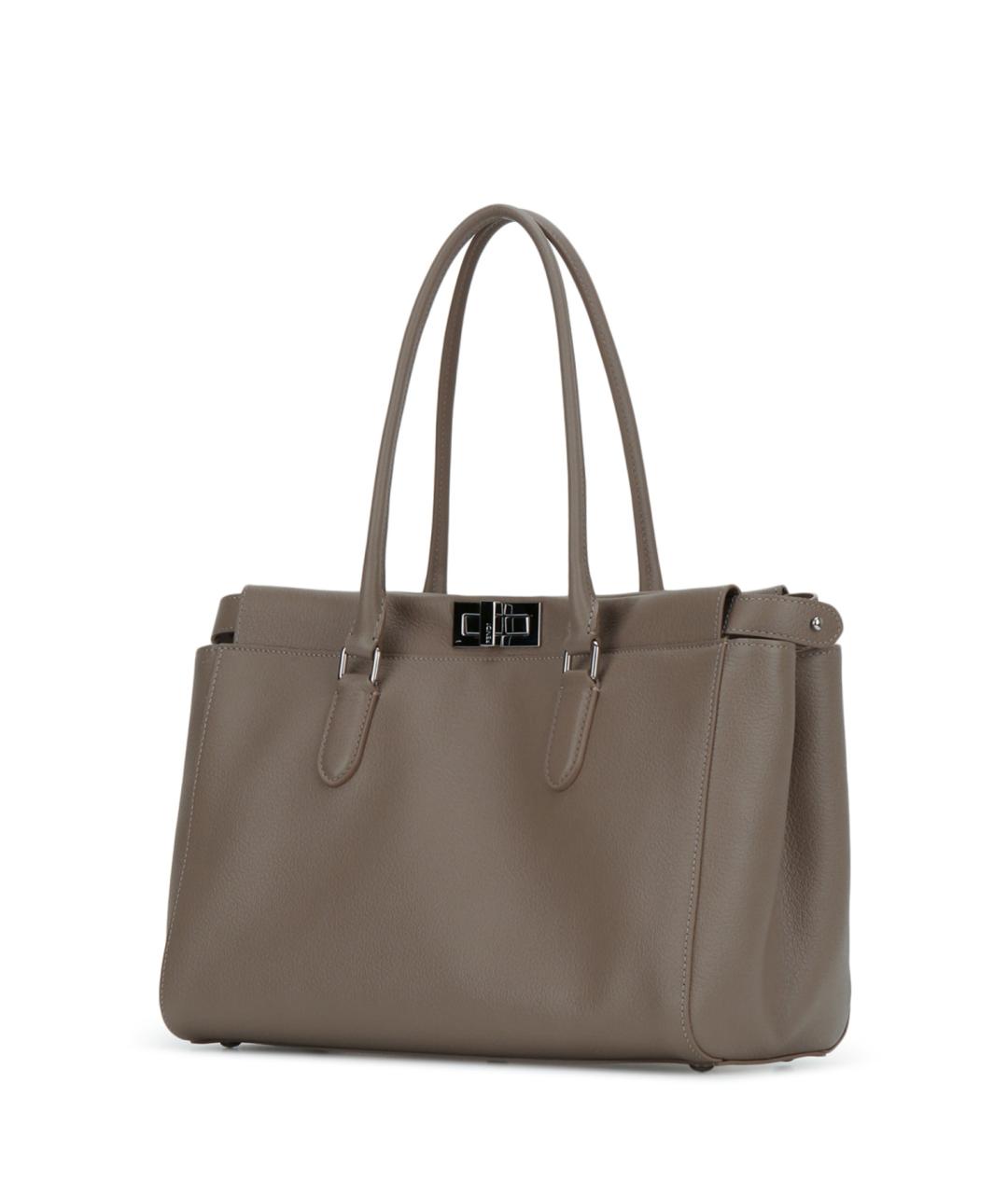 FENDI Бежевая кожаная сумка тоут, фото 2