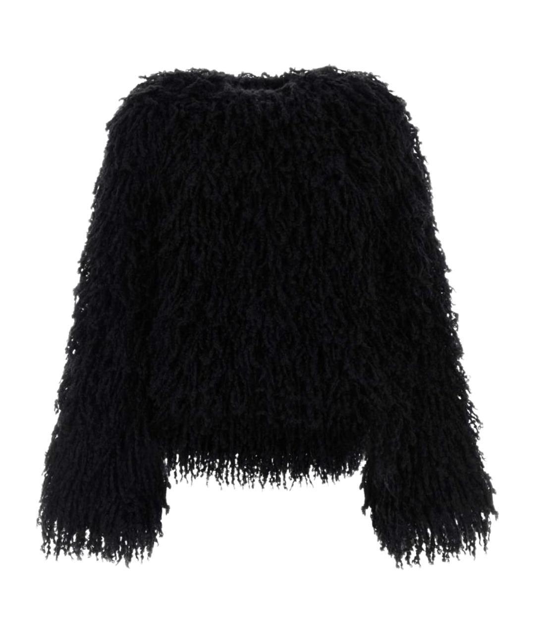 FENDI Черная шерстяная шуба, фото 1