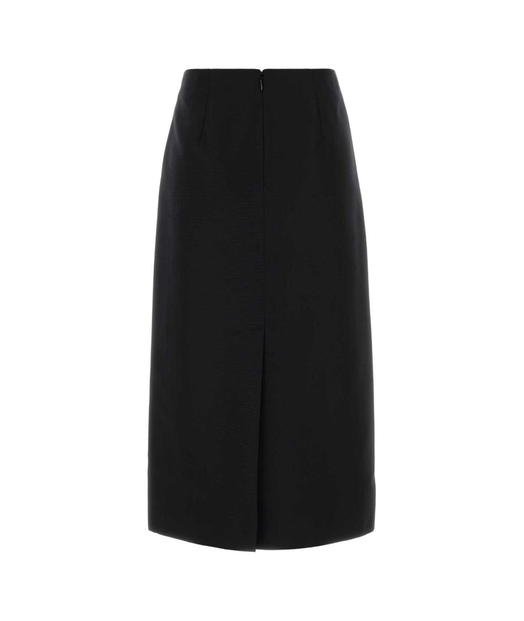 JIL SANDER Черная шерстяная юбка миди, фото 2