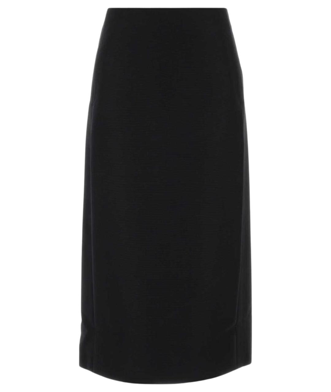 JIL SANDER Черная шерстяная юбка миди, фото 1
