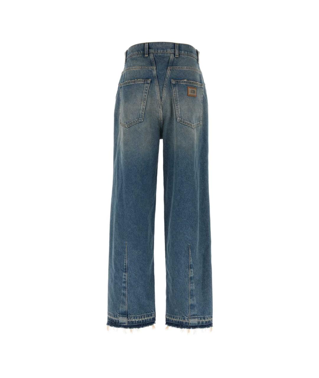 DOLCE&GABBANA Голубые хлопковые прямые джинсы, фото 2