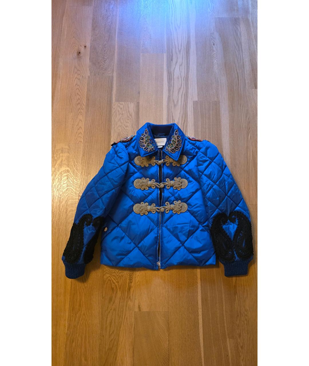 GUCCI Синяя нейлоновая куртка, фото 4