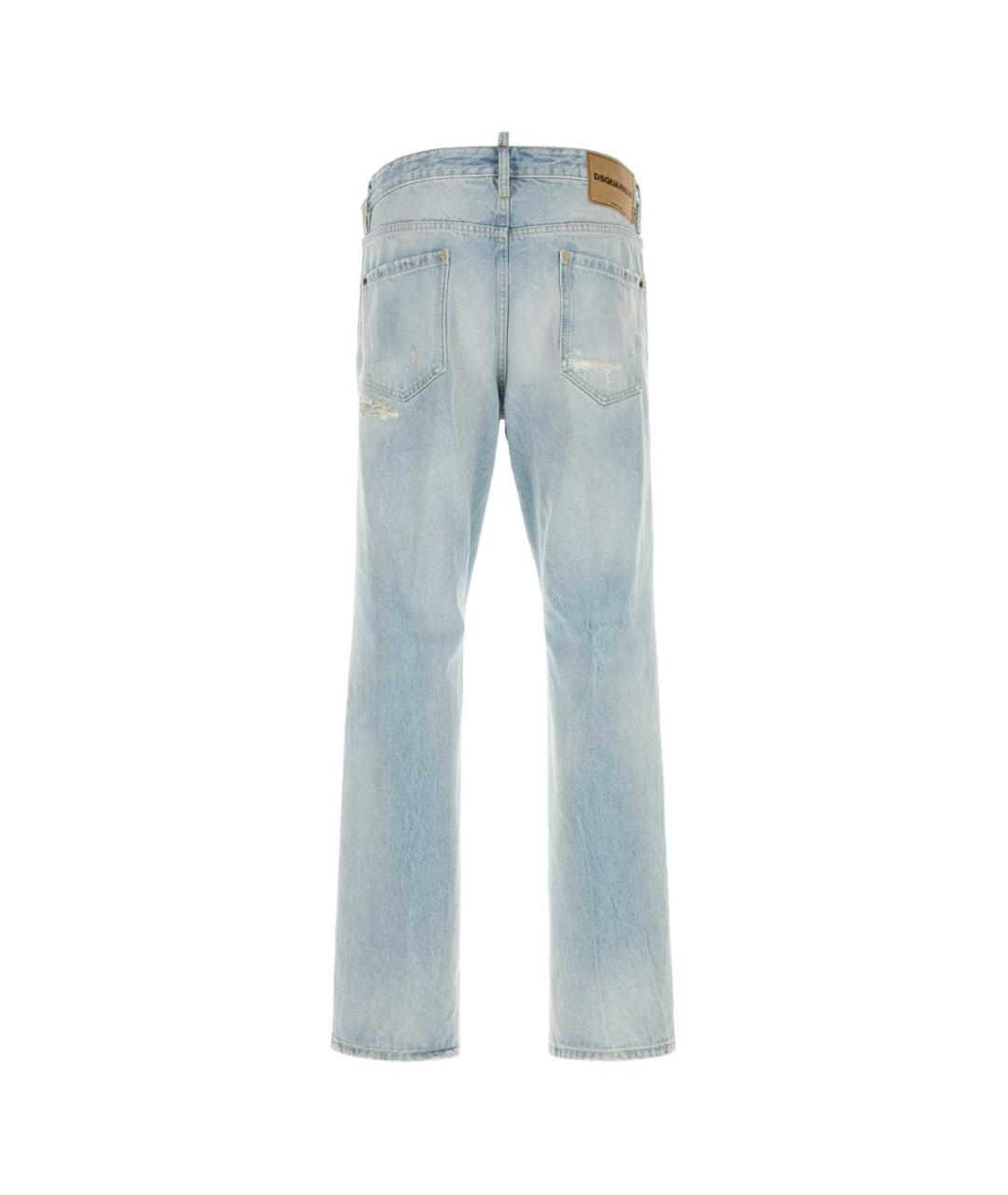 DSQUARED2 Голубые хлопковые прямые джинсы, фото 2
