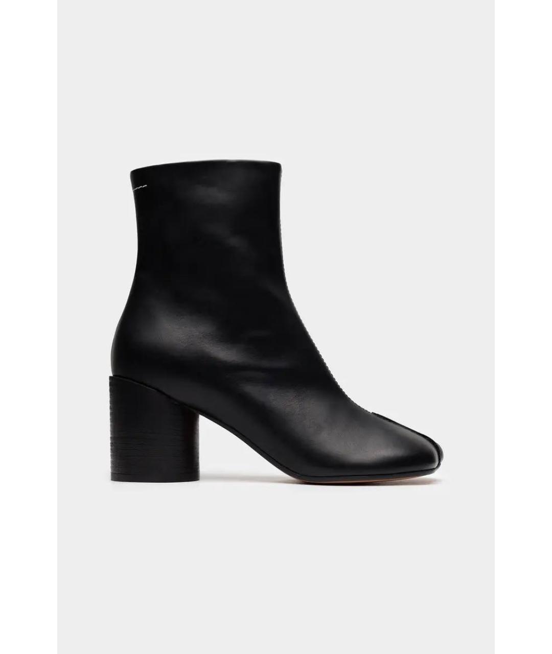 MM6 MAISON MARGIELA Черные кожаные ботильоны, фото 5